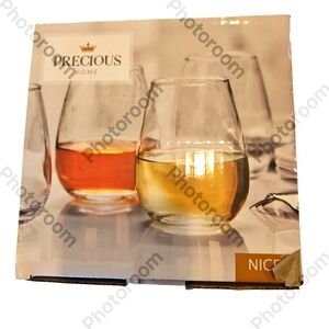 Precious Home Stemless Wine Glasses Set Of 4 510 Ml 17.25 Oz